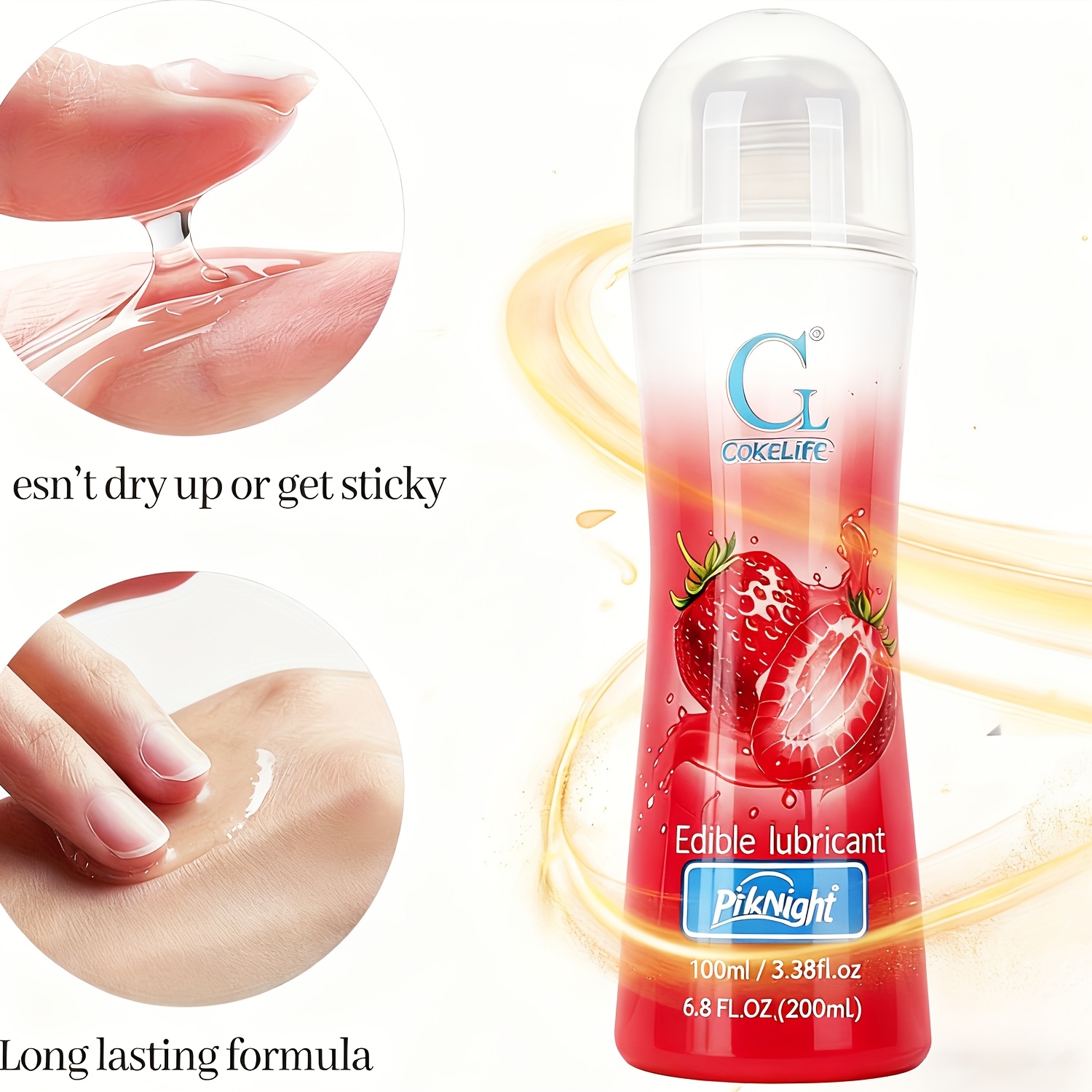 3.38oz Oral Sex Lubricant, Available in Strawberry, Peach, And Other Flavors, Is a Personal Lubricant for Oral Sex And Vaginal Sex. It Is Water-Soluble, No Rinse, Refreshing, Non Greasy, Intimate Sex Toy, And Can Stimulate Pleasure 3.38oz Oral Sex Lubricant, Available in Strawberry, Peach, And Other Flavors, Is a Personal Lubricant for Oral Sex And Vaginal Sex. It Is Water-Soluble, No Rinse, Refreshing, Non Greasy, Intimate Sex Toy, And Can Stimulate Pleasure