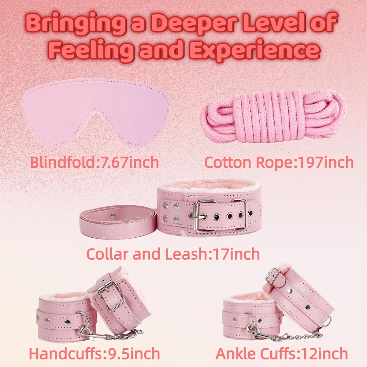 Sex Bondage Restraint Kits BDSM Toys 12pcs Handcuffs Ankle Cuffs Anal Plug Nipple Clamps Ball Gag Blindfold Rope Leather Restraints Set Adjustable for Adult Beginners (Pink) Sex Bondage Restraint Kits BDSM Toys 12pcs Handcuffs Ankle Cuffs Anal Plug Nipple Clamps Ball Gag Blindfold Rope Leather Restraints Set Adjustable for Adult Beginners (Pink)