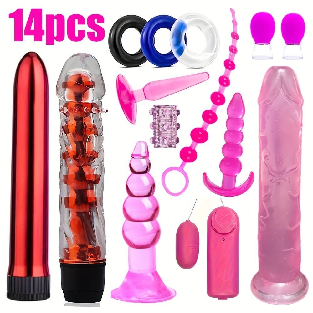 23pcs 20pcs 14pcs 11pcs 10pcs Dildo Anal Butt Plug BDSM Bundle Bondage Kits Penis Ring Mouth Gag Handcuff Whip Nipple Stimulator G Spot Clitoris Stimulation Adult Sex Toys for Women And Men Couple Sex Bed Game