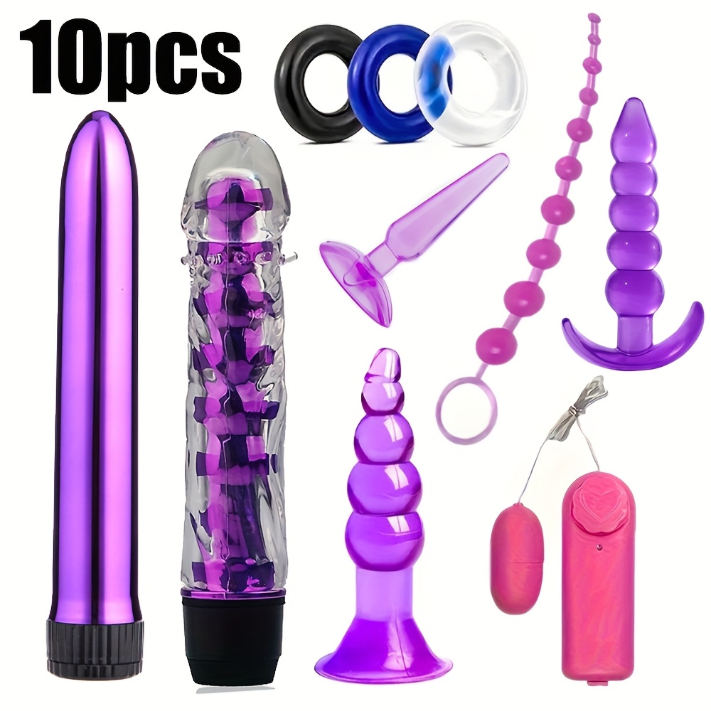 23pcs 20pcs 14pcs 11pcs 10pcs Dildo Anal Butt Plug BDSM Bundle Bondage Kits Penis Ring Mouth Gag Handcuff Whip Nipple Stimulator G Spot Clitoris Stimulation Adult Sex Toys for Women And Men Couple Sex Bed Game