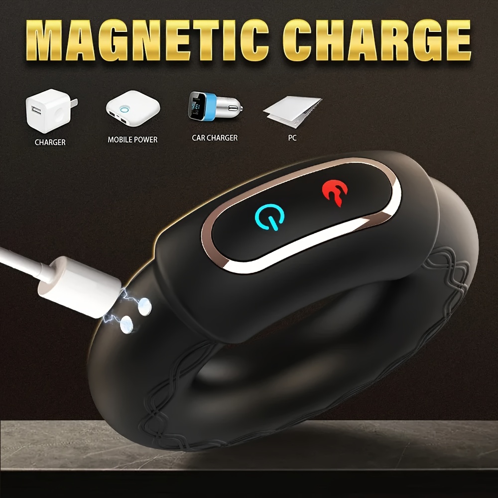 Men'S Vibrating Ring Lock Precision Ring 9-Frequency Vibration Function Heating Ring USB Charging Easy to Clean Men'S Vibrating Ring Lock Precision Ring 9-Frequency Vibration Function Heating Ring USB Charging Easy to Clean