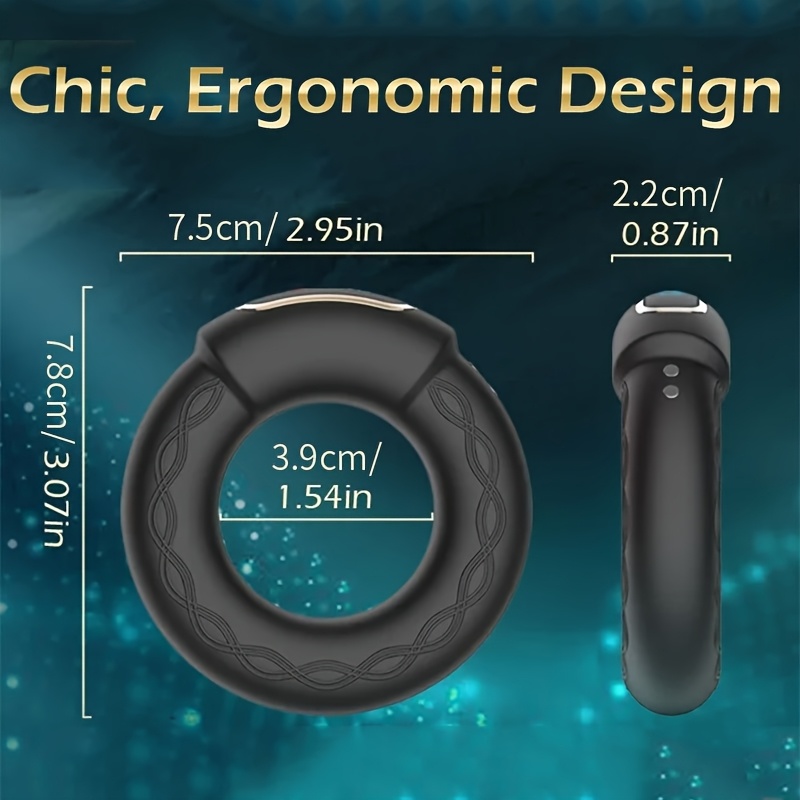 Men'S Vibrating Ring Lock Precision Ring 9-Frequency Vibration Function Heating Ring USB Charging Easy to Clean Men'S Vibrating Ring Lock Precision Ring 9-Frequency Vibration Function Heating Ring USB Charging Easy to Clean