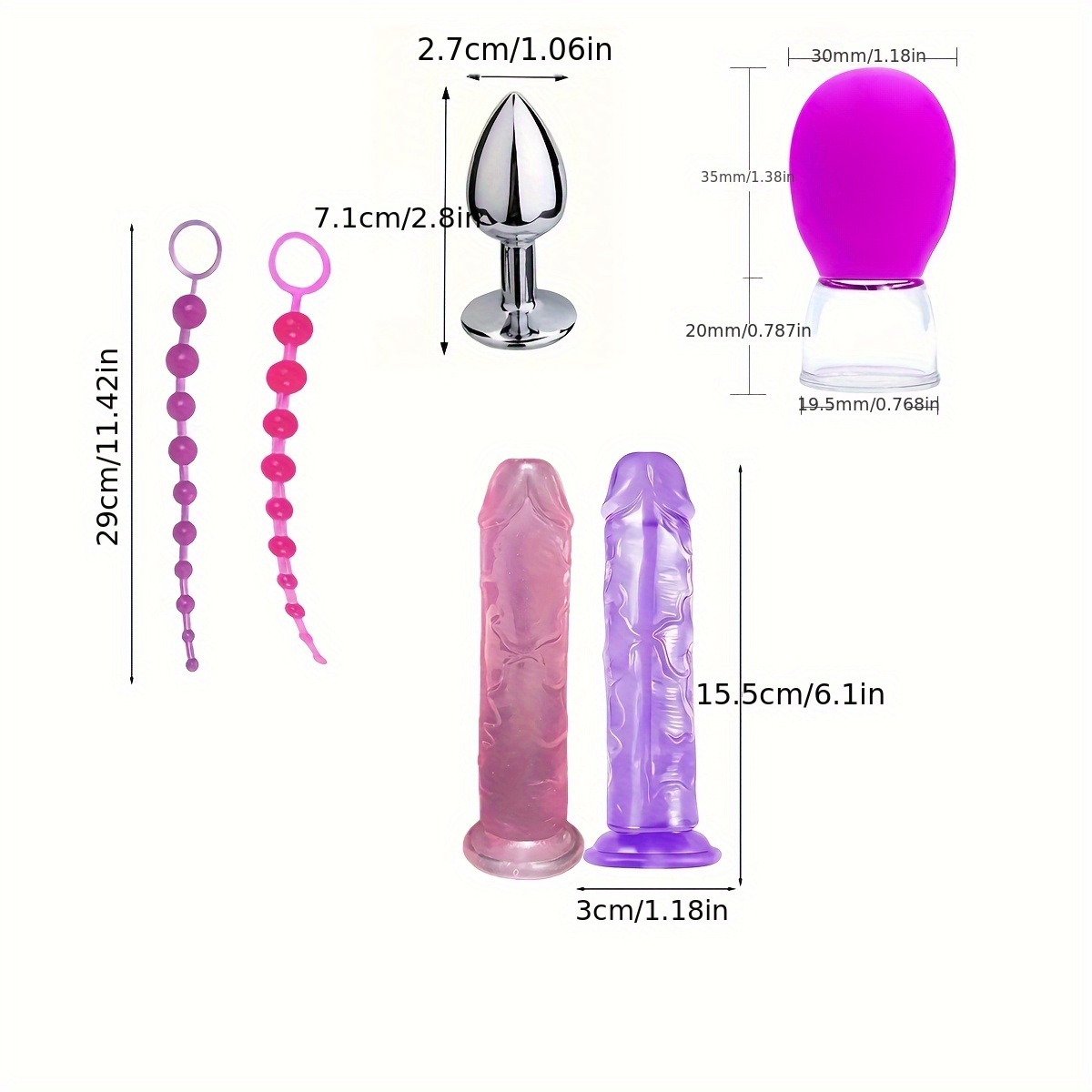 23pcs 20pcs 14pcs 11pcs 10pcs Dildo Anal Butt Plug BDSM Bundle Bondage Kits Penis Ring Mouth Gag Handcuff Whip Nipple Stimulator G Spot Clitoris Stimulation Adult Sex Toys for Women And Men Couple Sex Bed Game